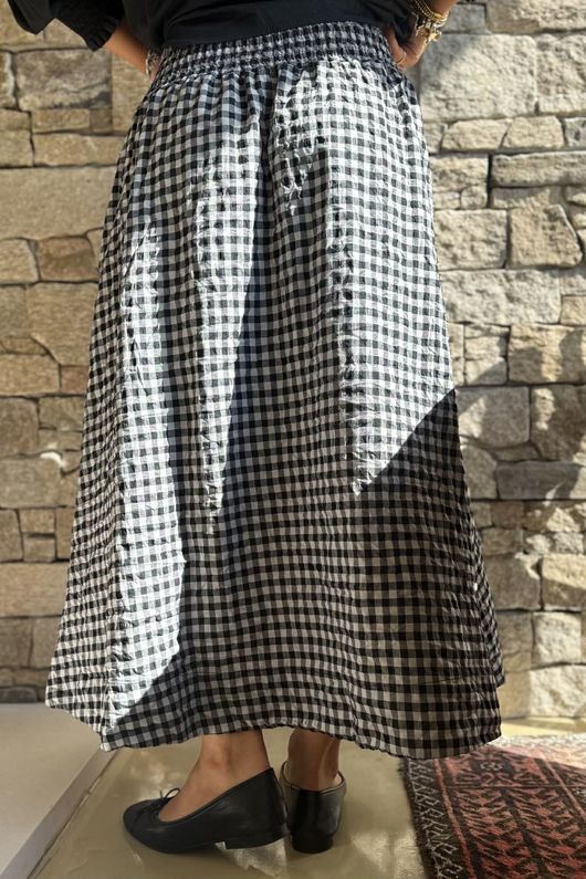 Nonni Gingham Ripley Skirt Black Grey